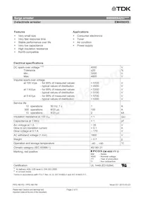 B88069X4251S102 Datasheet Pagina 2