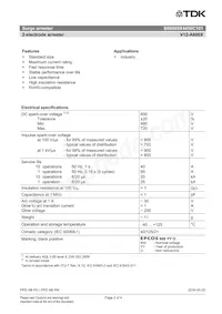 B88069X4450C101 Datasheet Pagina 2