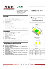 MLESD24B-0603-TP Datasheet Cover