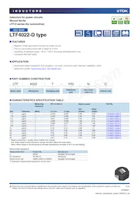 LTF4022T-330M-D Datasheet Cover