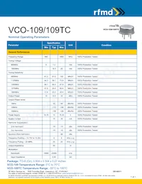 VCO-109TC Datasheet Cover