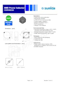 CDRH6D38-8R7NC Datasheet Cover