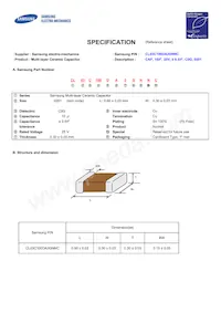 CL03C100DA3GNNC Datasheet Cover