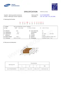 CL21C100JECNNWC Datasheet Cover