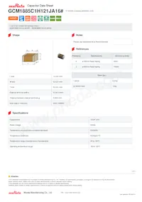 GCM1885C1H121JA16D Datasheet Cover