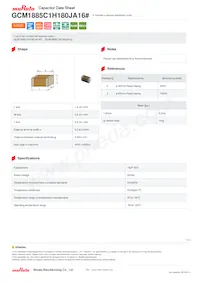 GCM1885C1H180JA16D Datasheet Copertura