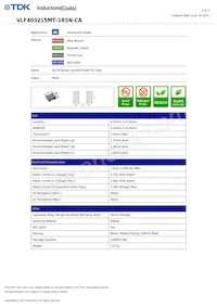 VLF403215MT-1R5N-CA Datasheet Cover