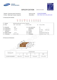 CL03A474KQ3NNNH Datasheet Cover