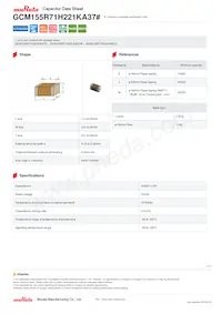 GCM155R71H221KA37D Datasheet Cover