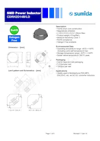 CDRH2D14B/LDNP-2R2NC Datasheet Cover