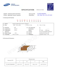 CL21B221KBANFNC Datasheet Cover