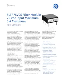FLTR75V05數據表 封面