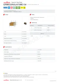 GRM035R60J475ME15D Datasheet Cover