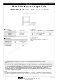 GRM31MF51C106ZA12K Datasheet Cover