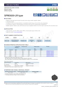 SPM3020T-1R5M-LR Datasheet Cover