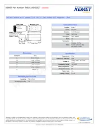 T491C226K025ZT Datasheet Cover