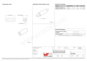 74270025 Datasheet Copertura