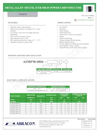 ASMPM-0806-4R7M-T數據表 封面