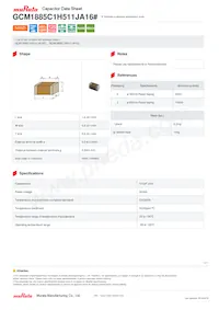 GCM1885C1H511JA16D Datasheet Cover