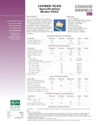 V802-125.0M Datasheet Copertura