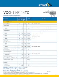 VCO-114TC Datasheet Cover