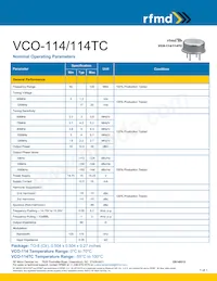 VCO-114TC 데이터 시트 표지