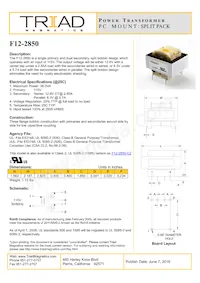 F12-2850 Datasheet Copertura