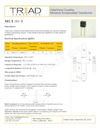 MET-31-T數據表 封面