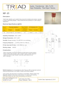 SP-13-B Datasheet Cover