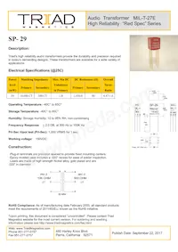 SP-29-B Datasheet Cover