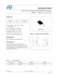 STC04IE170HP Datasheet Cover