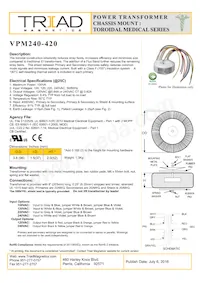 VPM240-420 데이터 시트 표지