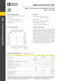 HMC511LP5TR Datenblatt Cover