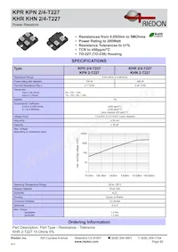 KHR4-T227 6.0 OHM 5% Datenblatt Cover