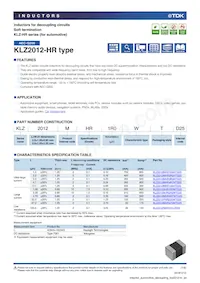 KLZ2012NHR101LTD25 Datasheet Cover