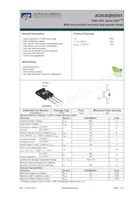 AOK40B65H1 Datasheet Cover