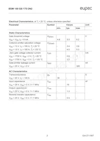 BSM100GB170DN2HOSA1 Datasheet Pagina 2