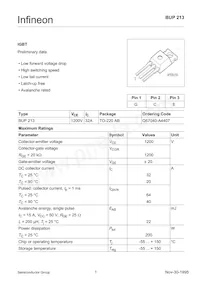 BUP213 Datasheet Cover