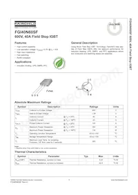 FGI40N60SFTU Datasheet Cover