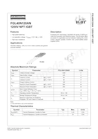 FGL40N120ANTU Datasheet Cover