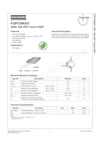FGPF30N30TTU Datasheet Cover