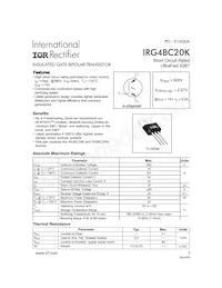 IRG4BC20K Datasheet Cover