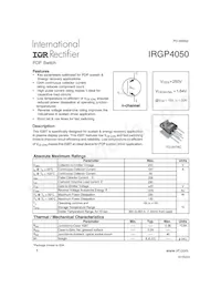 IRGP4050 Datasheet Cover
