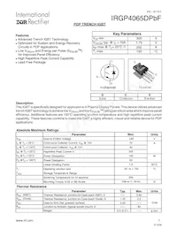 IRGP4065DPBF Datasheet Copertura