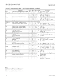 IRGS4065PBF Datasheet Page 2