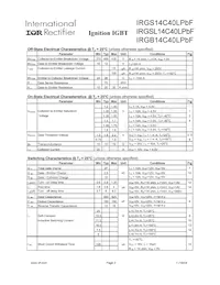 IRGSL14C40LPBF數據表 頁面 2