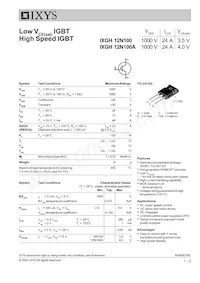 IXGH12N100 Datasheet Cover