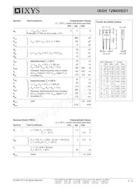 IXGH12N60BD1 Datenblatt Seite 2