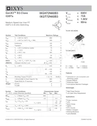 IXGH72N60B3 Datasheet Cover