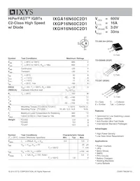 IXGP16N60C2D1 Datasheet Cover